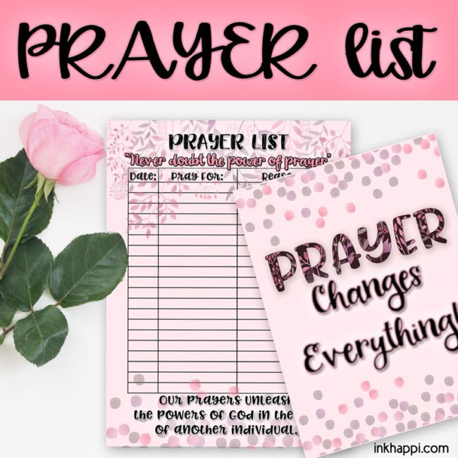 Free Printable Prayer List! Never doubt the power of prayer... inkhappi