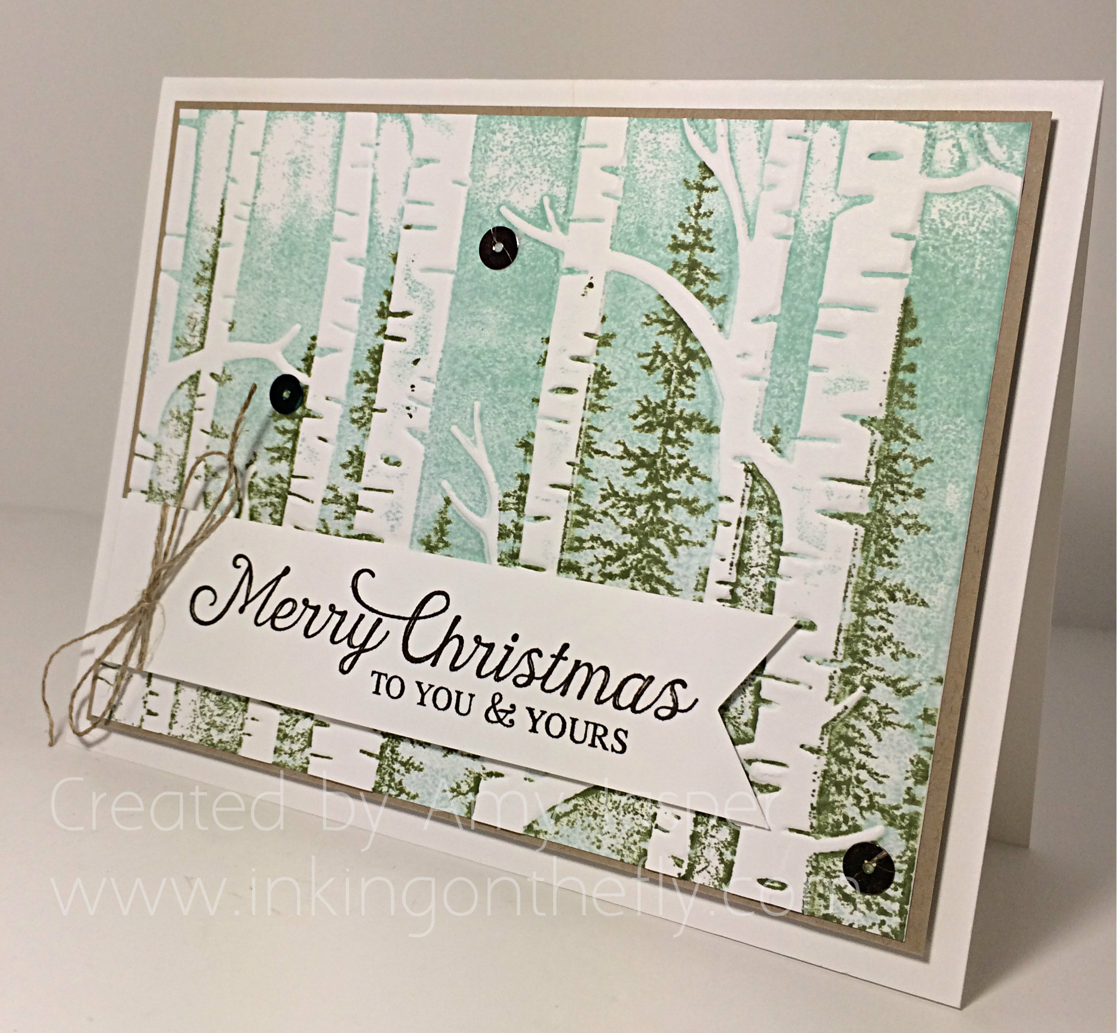Woodland Embossing Folder Inking on the Fly
