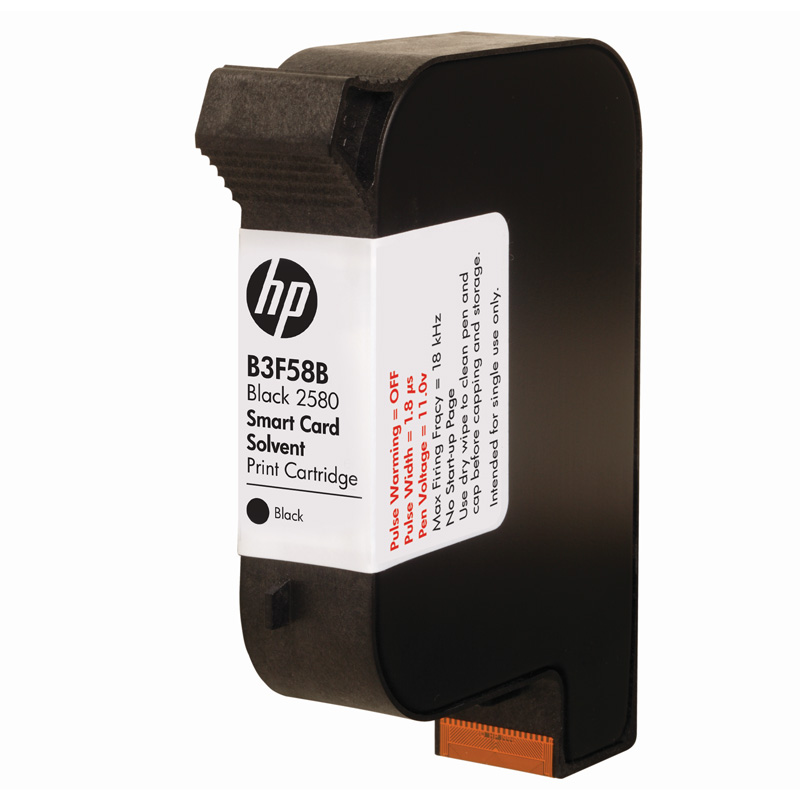 B3F58B New HP 2580 Black Solvent Print Cartridge