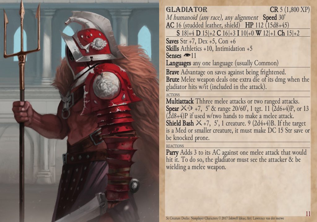 5e Creature Decks Nonplayer Characters Free/PWYW PDF