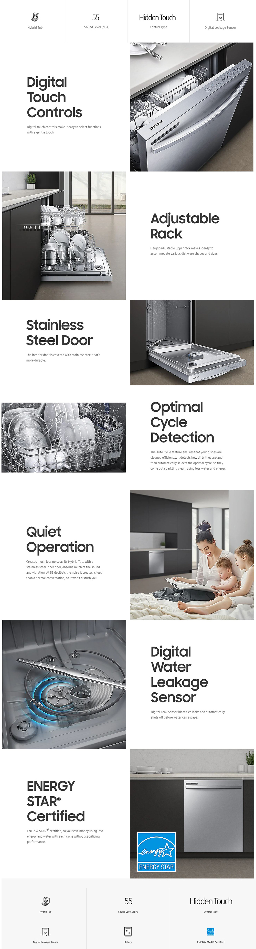 DW80R2031US Samsung 24 in. Top Control Dishwasher with Stainless Steel