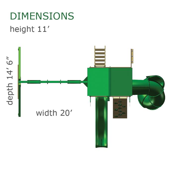 Gorilla Playsets Mountaineer Cedar Swing Set with Green Vinyl Canopy