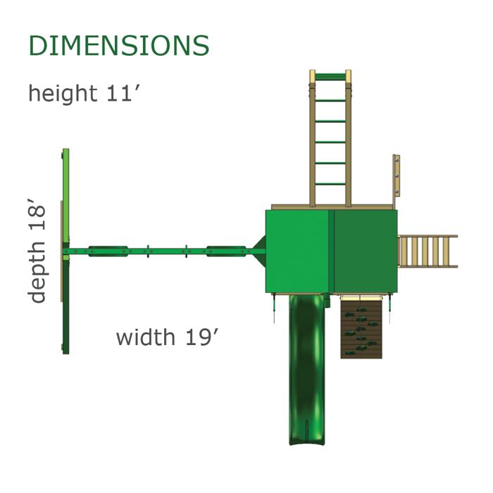 Gorilla Playsets Navigator Cedar Swing Set with Green Vinyl Canopy and