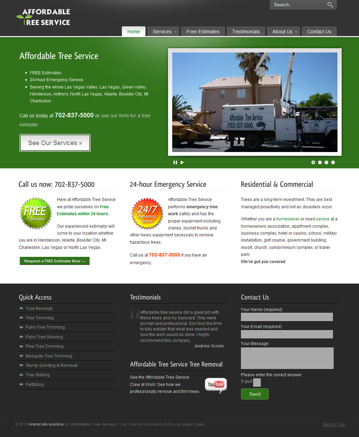 Wordpress Design Affordable Tree Service inlineVision 