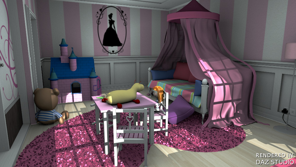 3D Little Princess Bedroom inLite studio 3D store