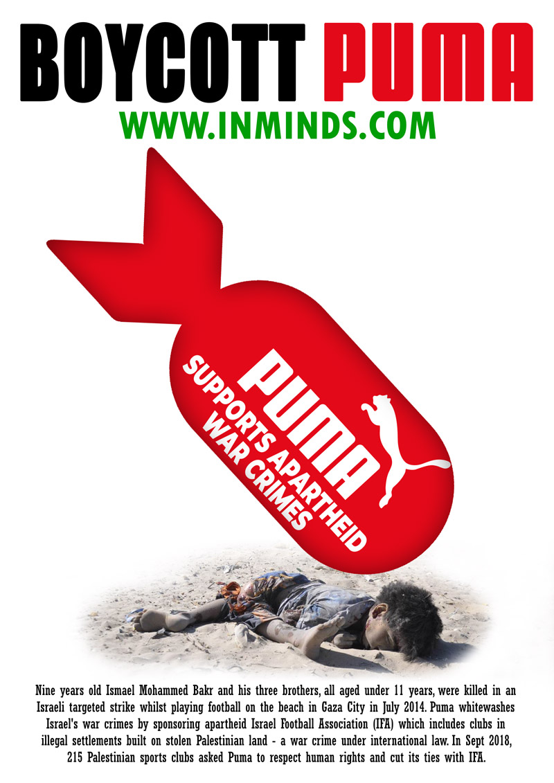 Boycott Israel News Alert 6th Oct 2018 Protest Puma support of