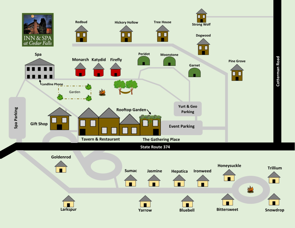 Cedar Falls Property Map Inn and Spa at Cedar Falls
