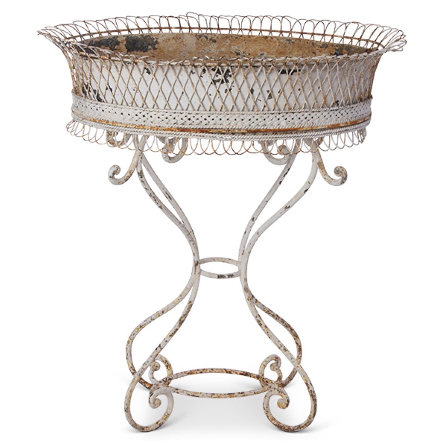 Antique Planter With Metal Stand Inner Gardens