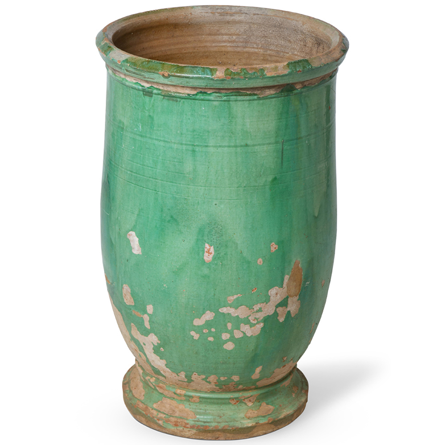 Antique Green Glazed Terra Cotta Jar Inner Gardens