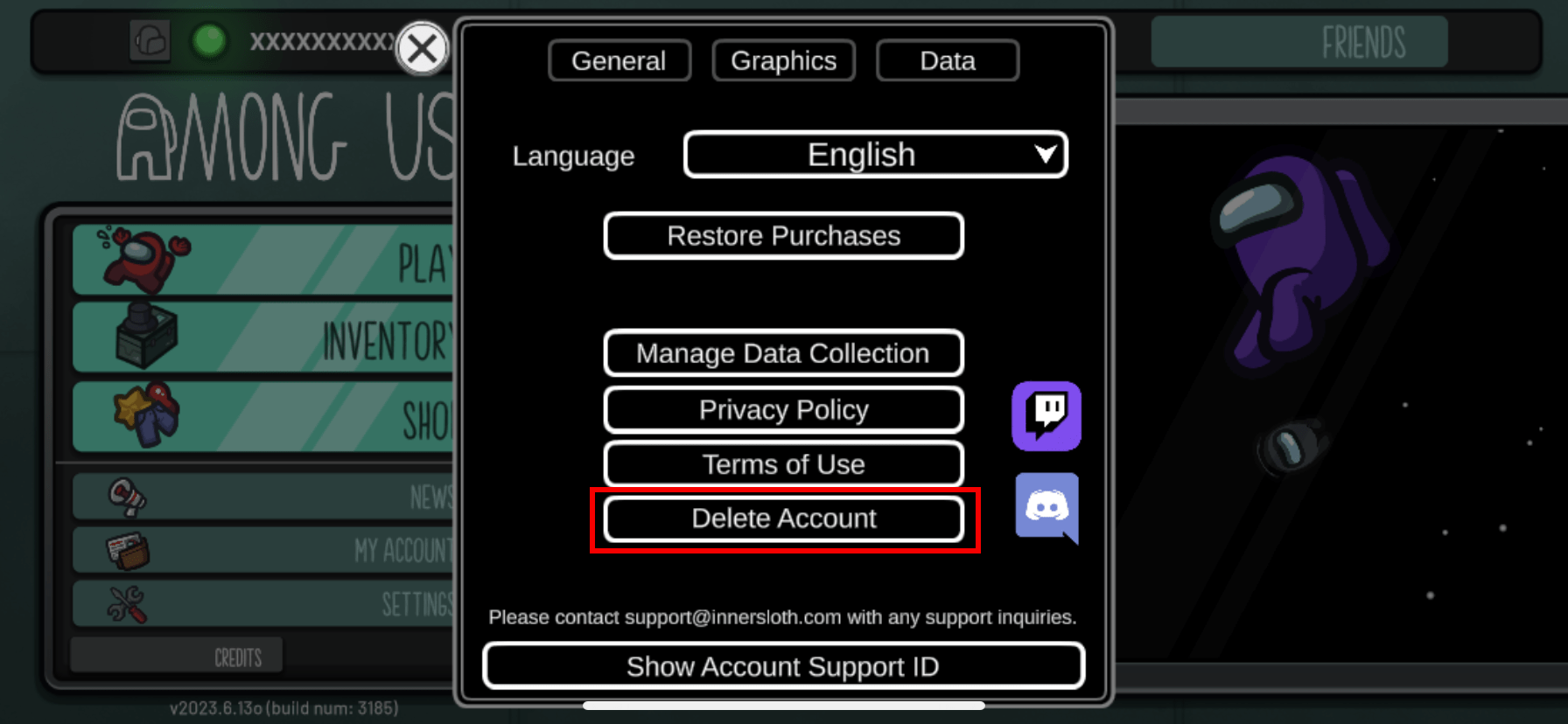 How do I delete my Among Us account? Innersloth Help Center