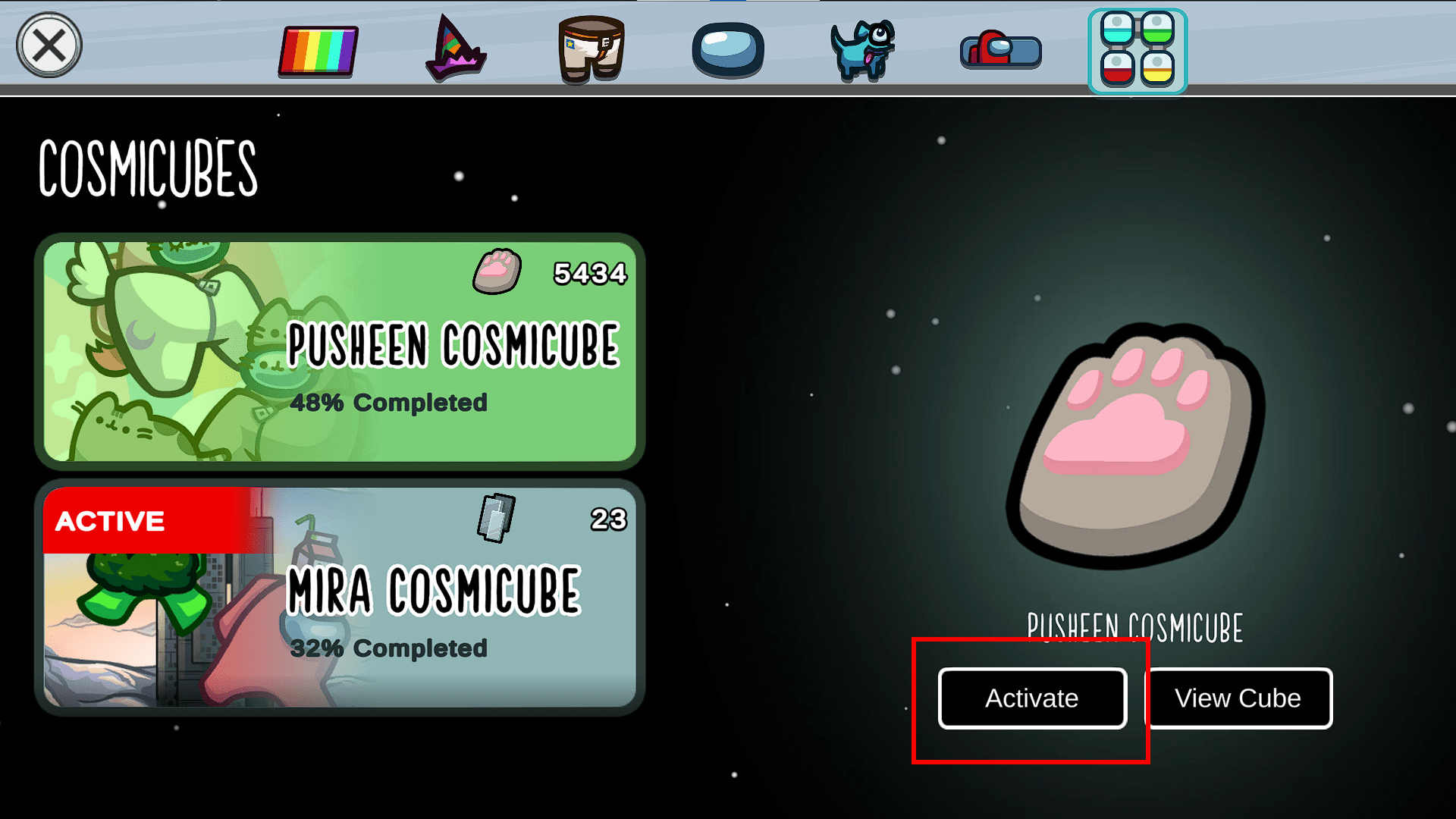 How do I use Cosmicubes and get cosmetics? Innersloth Help Center