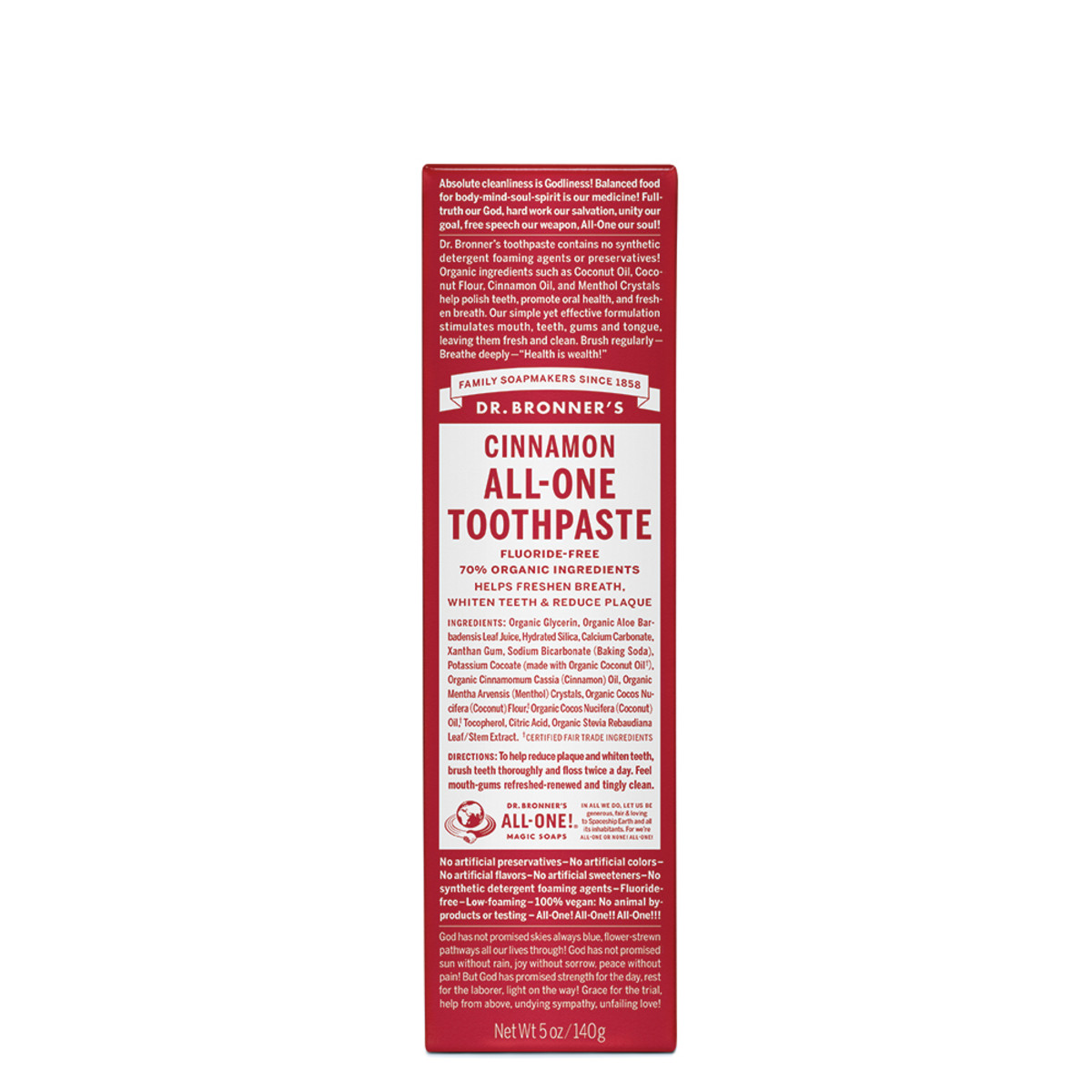 Dr. Bronner’s Toothpaste (AllOne) Cinnamon 140g Innerwell