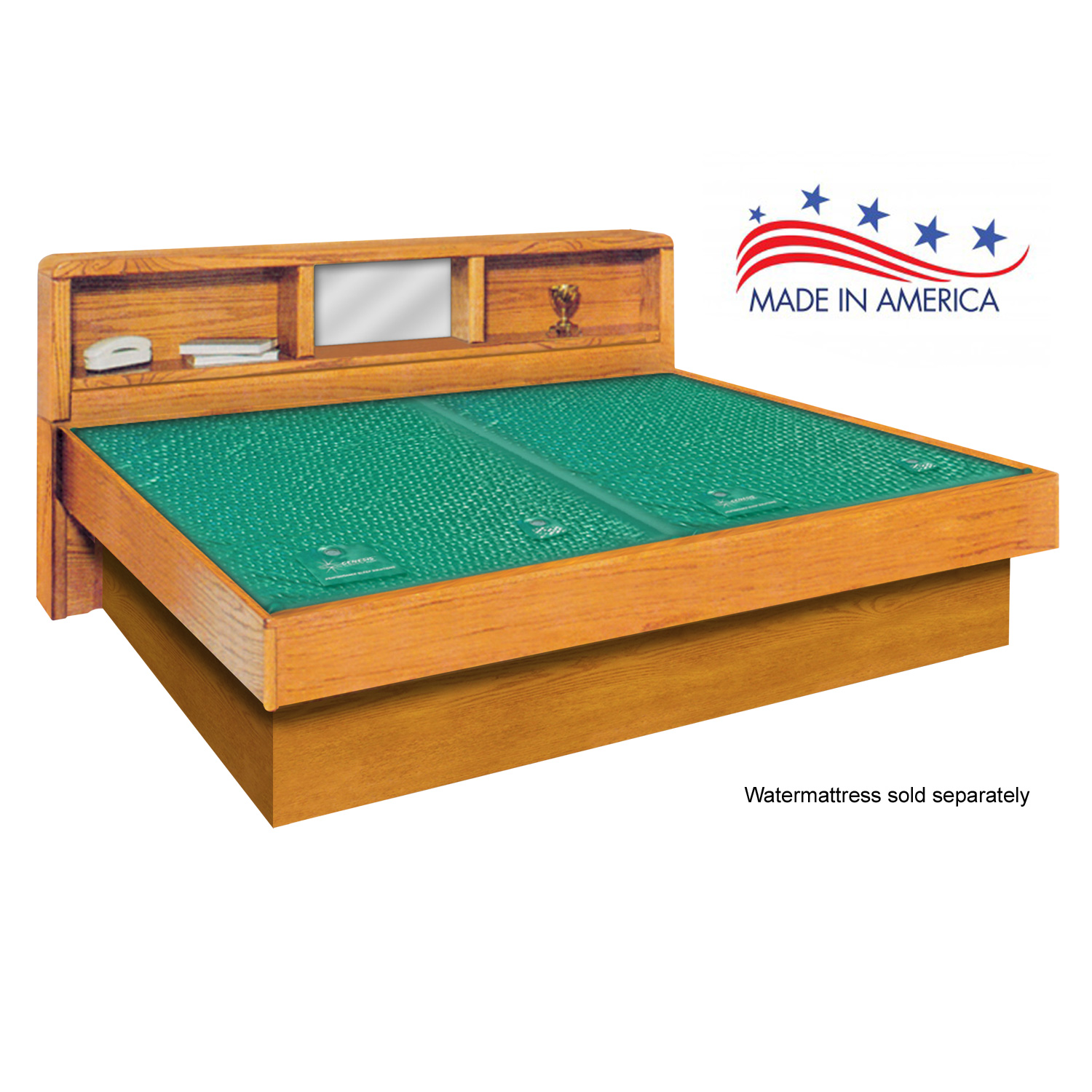 Oak Tulip Waterbed Headboard & Frame Set InnoMax