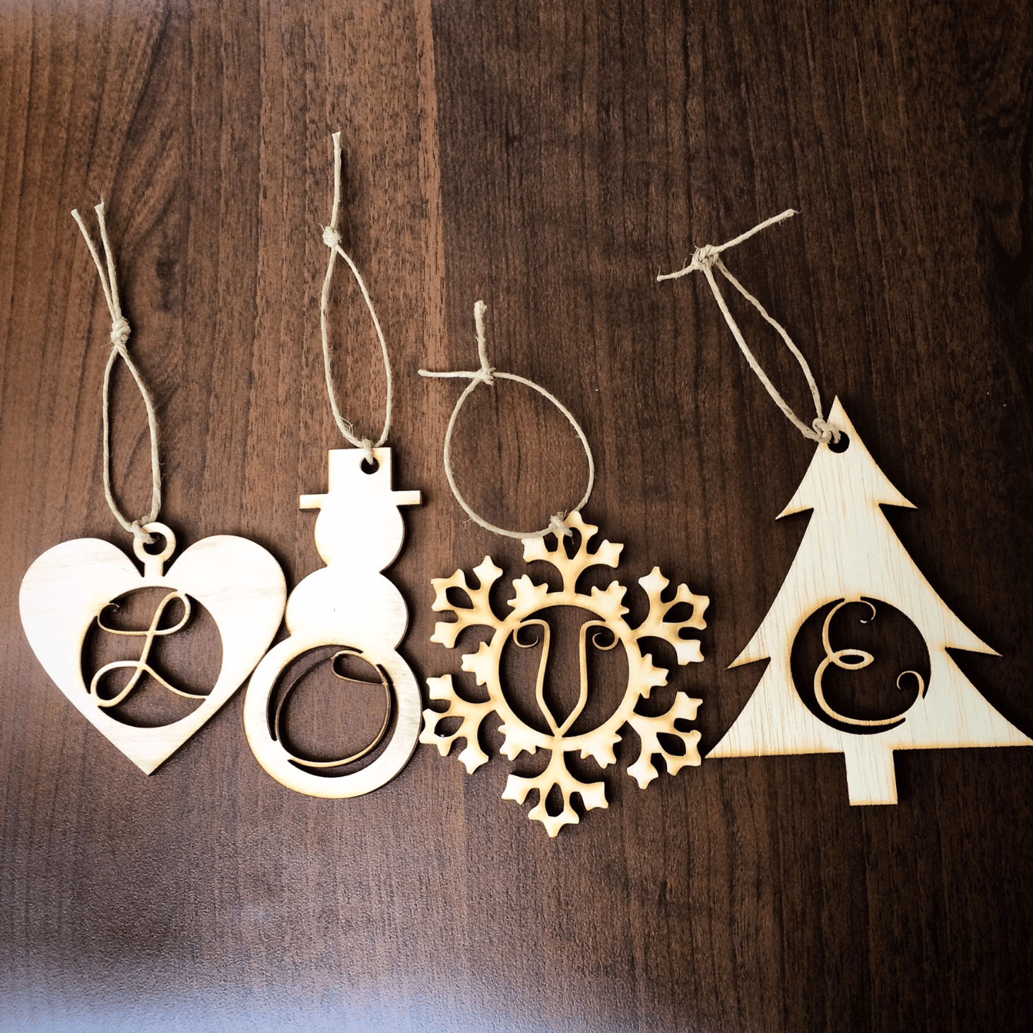 Initial Ornaments Wood Letter Gift Tags Innotations