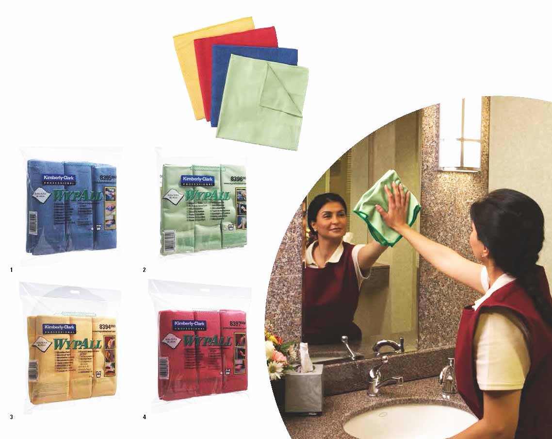 ผ้าไมโครไฟเบอร์ผสมไมโครแบน WYPALL* Microfiber Cloths with MICROBAN