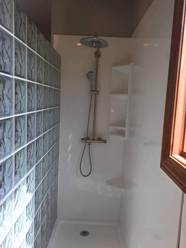 Solid Surface Shower Wall Panel & Base Kits Innovate Building Solutions