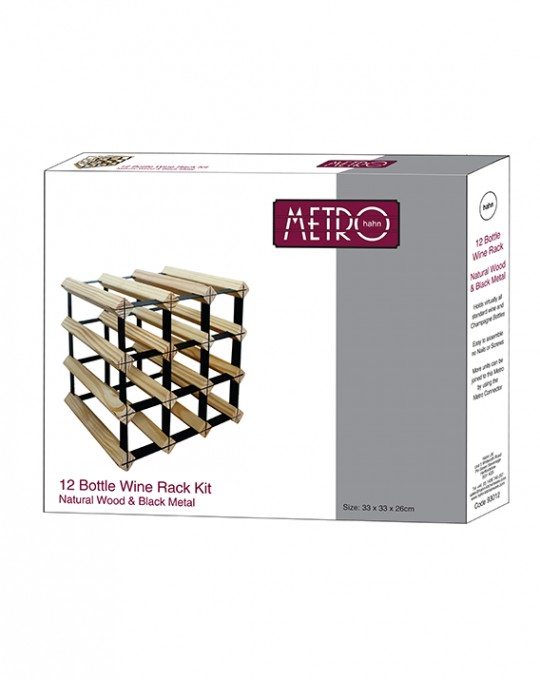 Hahn 12 Bottle Metro Natural Wooden Wine Rack Kit Innovative Kitchenware
