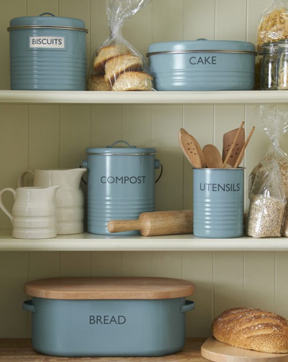 Typhoon Vintage Kitchen Blue Bread Bin Innovative Kitchenware