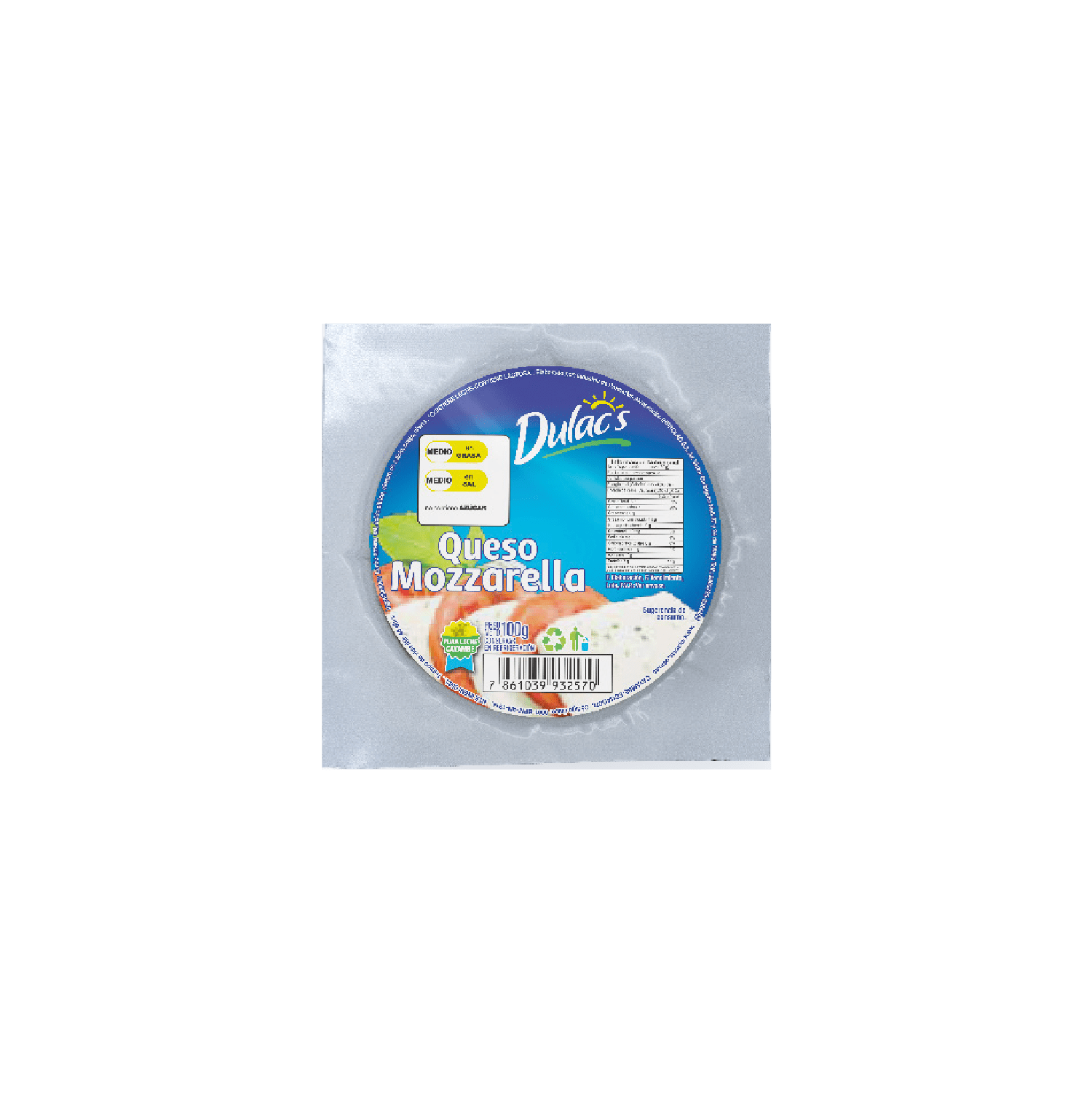 Dulacs Queso Mozzarella 100G Inprolac