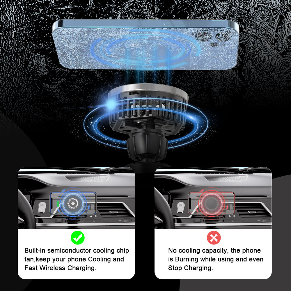 Cooling Wireless Charging Car Mount