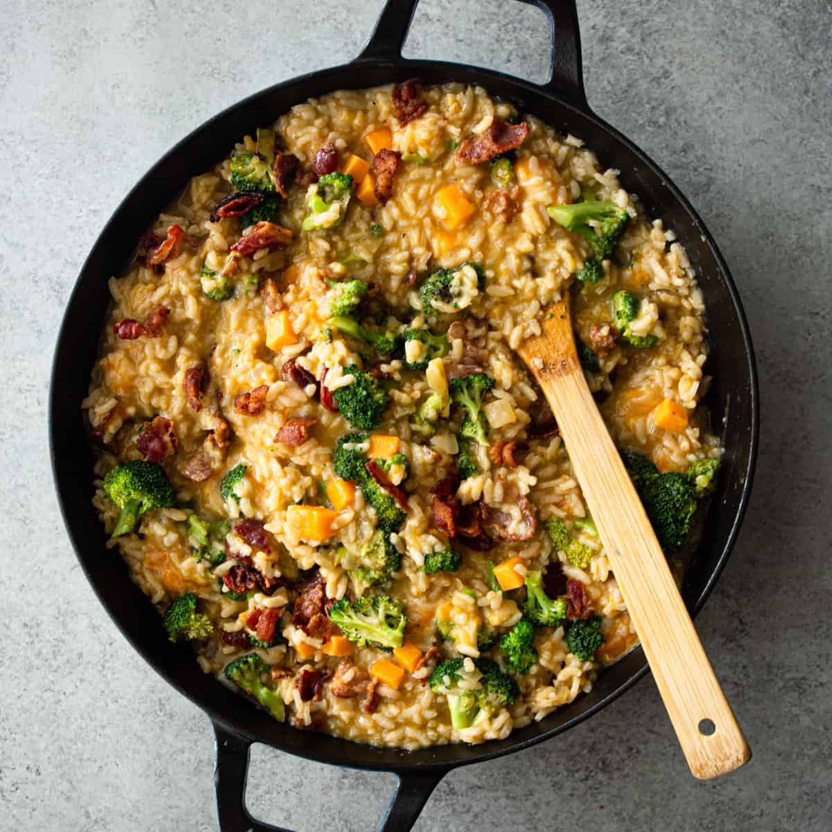 Broccoli and Cheddar Baked Risotto