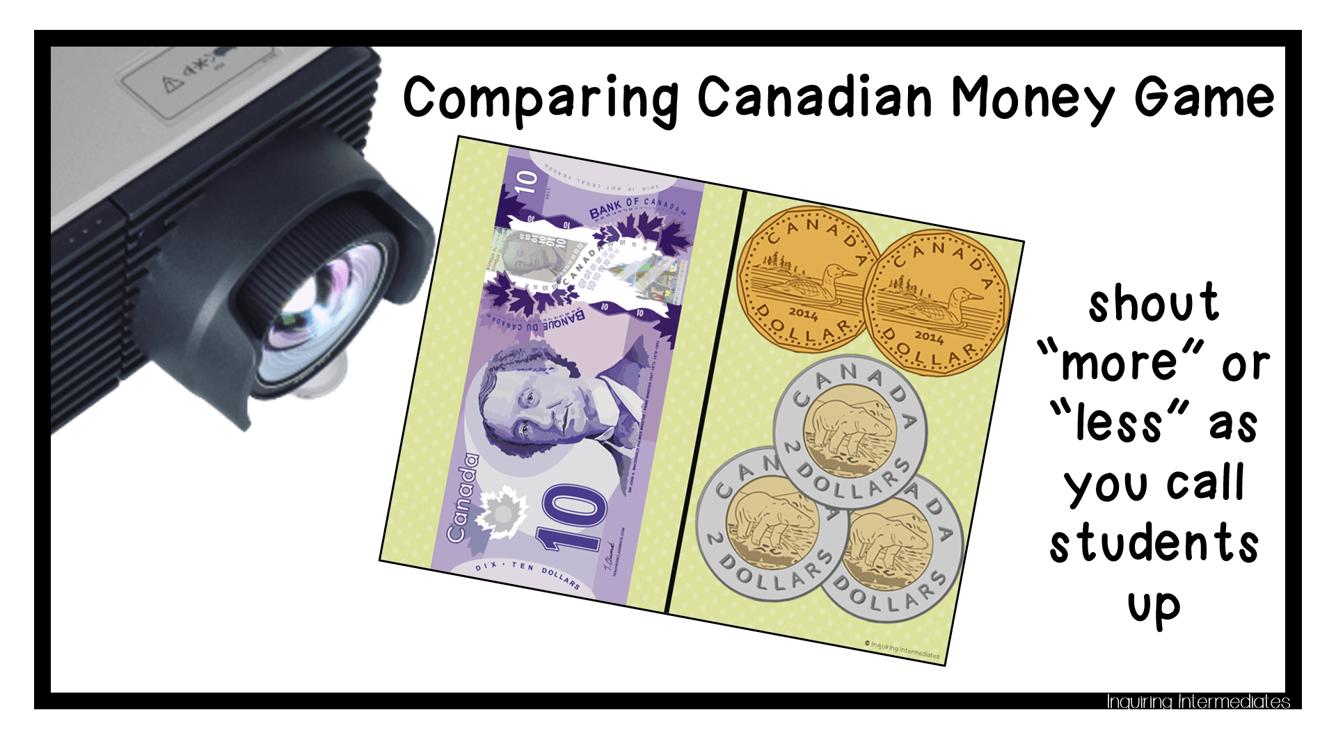 NoPrep Canadian Money Games for Kids Inquiring Intermediates