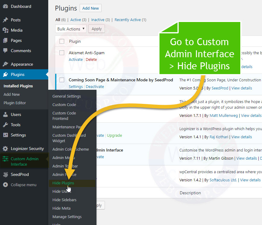 How to Hide Specific plugin from installed plugin list