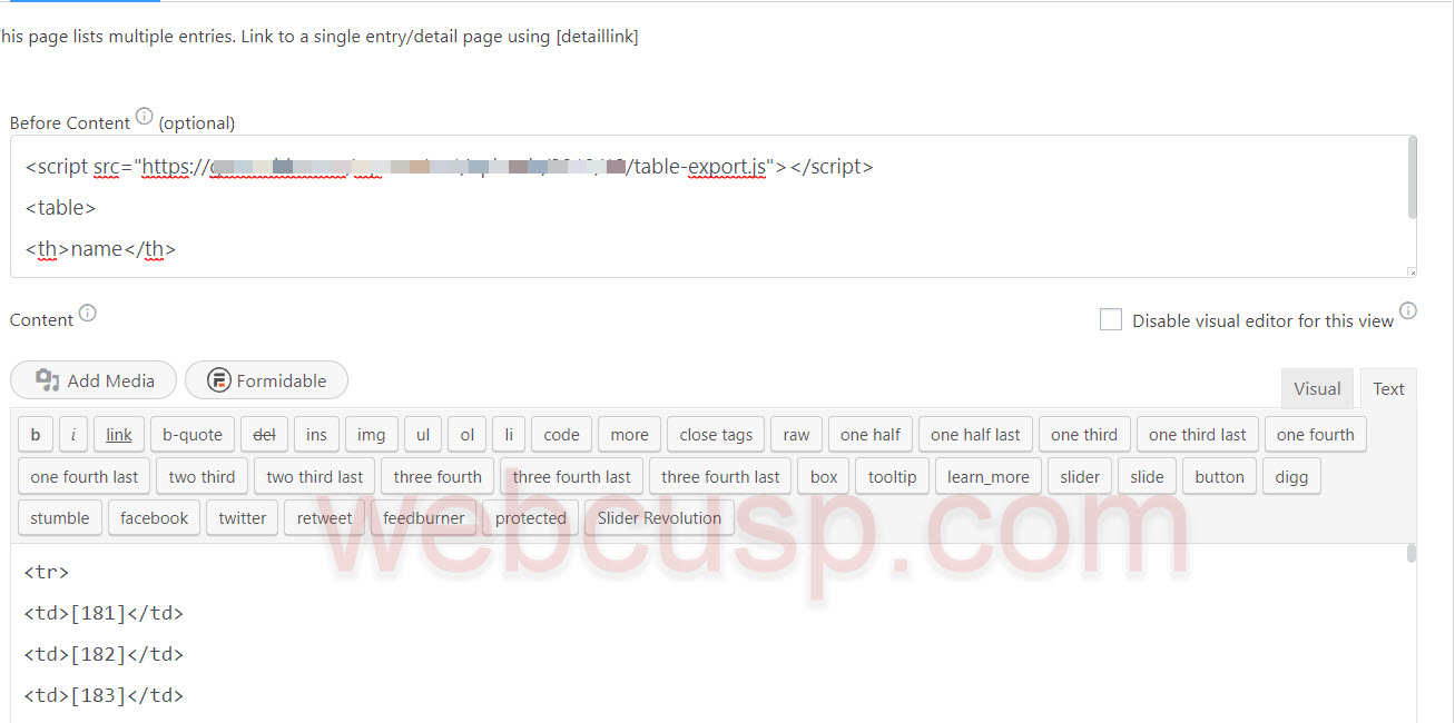 (for free) How to Export Formidable View dynamic table as csv