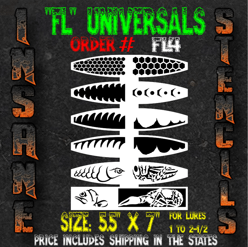 FL4 INSANE FISH LURE STENCIL Insane Custom Stencils