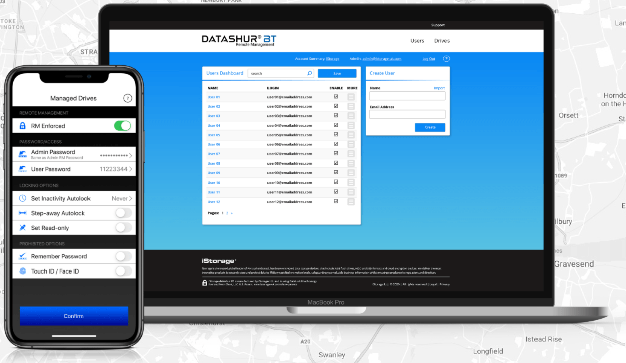 NYHET ! iStorage datAshur BT Remote Management BEDRIFTSYSTEMER AS
