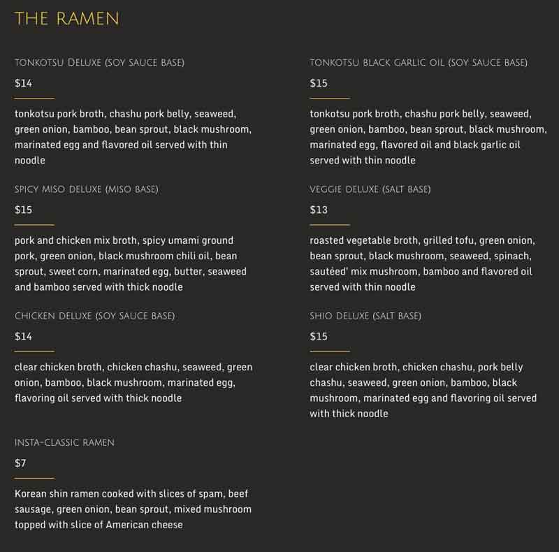 Menu for Raman Craft (2702 N Green Valley Pkwy Henderson NV, 89014)