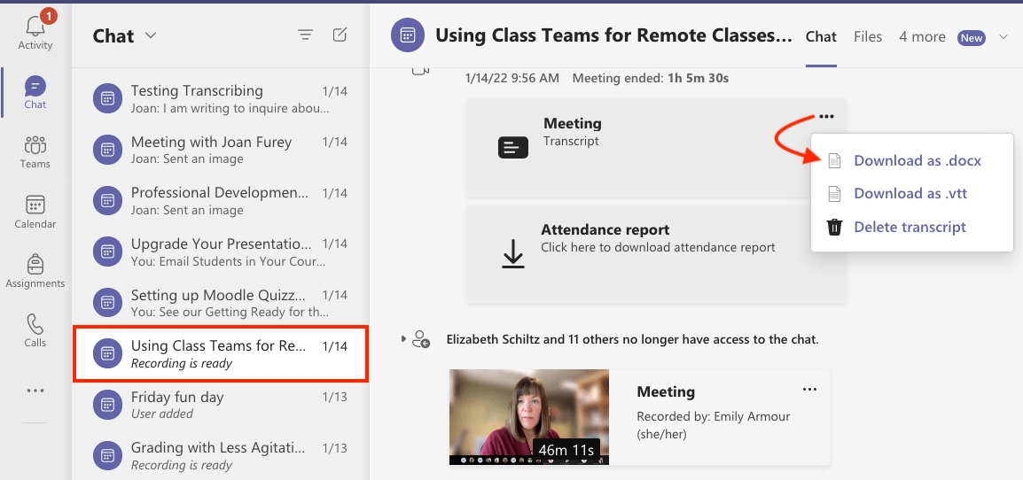 New Recording Storage Location on Teams WITHOUT Recording Ready Email TechnologyWooster