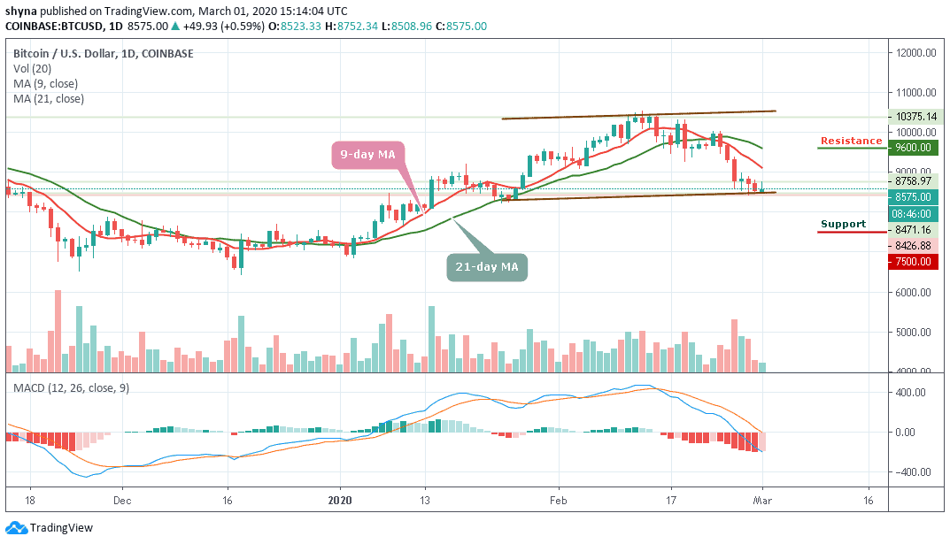 Bitcoin Price Prediction BTC/USD Signals A Dip To 8,300 As Price Drops Below Key Support