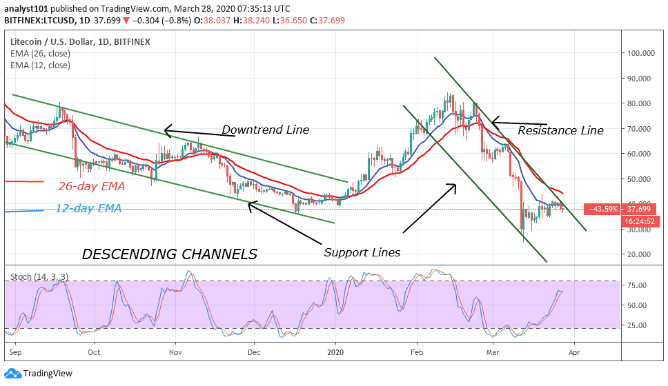 Litecoin Price Prediction LTC/USD Turns Down From 40