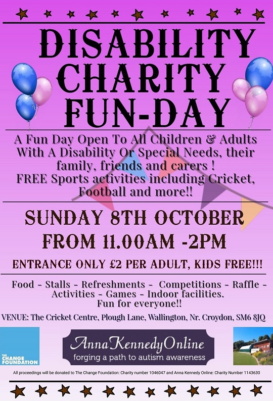 Disability charity funday, Plough Lane, Oct 8 Inside Croydon