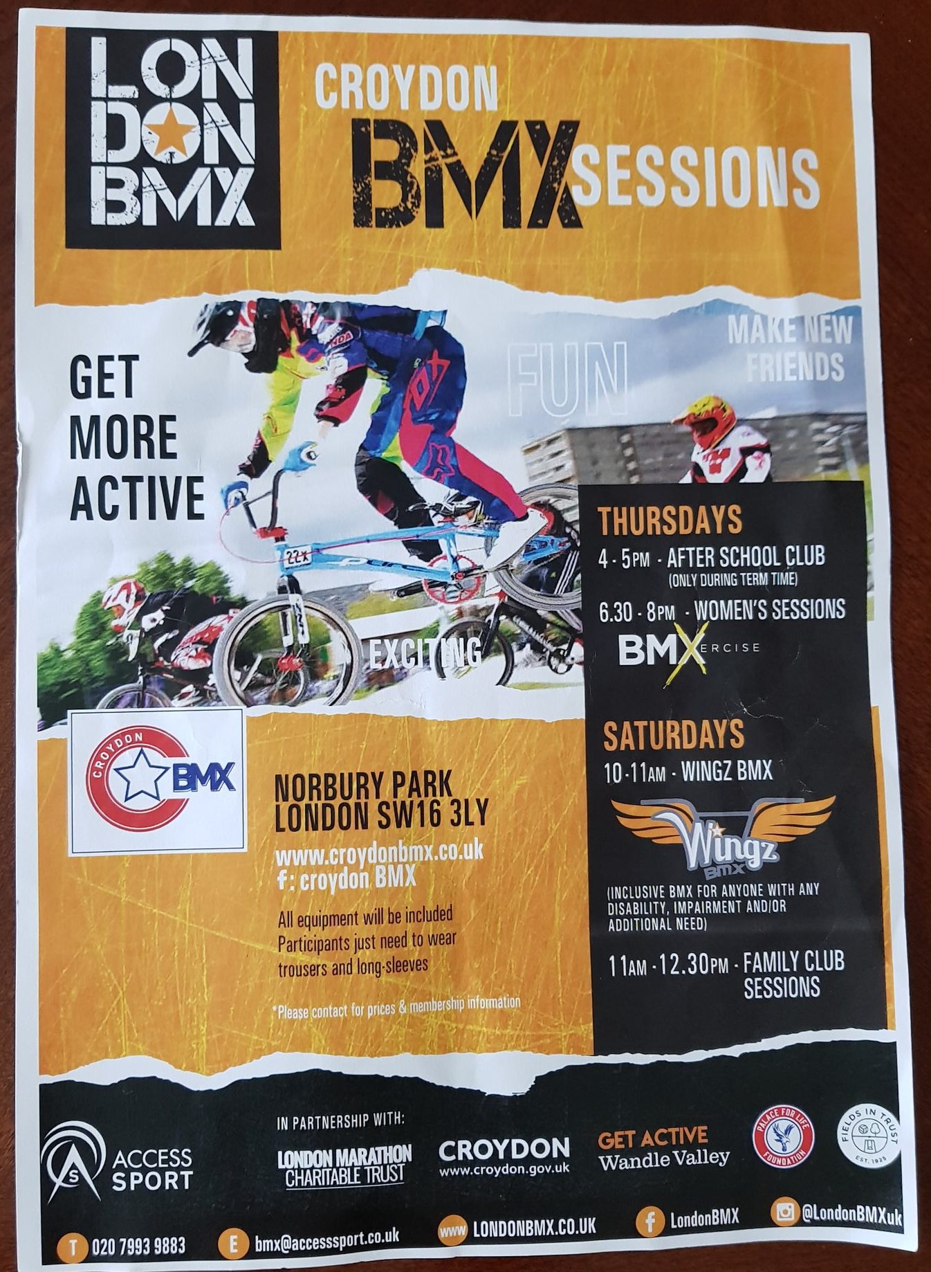 Croydon BMX sessions, Thu and Sat, Norbury Park Inside Croydon