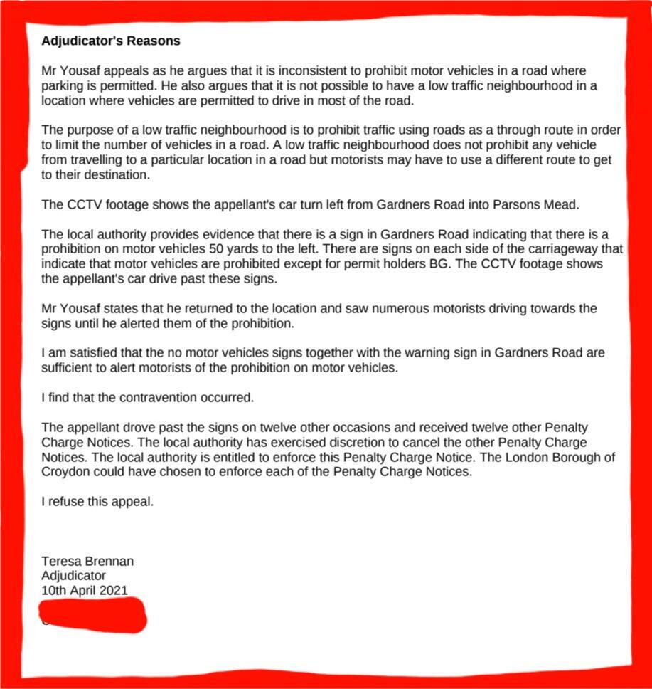 Appeal Letter For Parking Fine