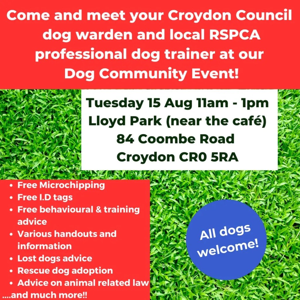 RSPCA and council dog warden free event, Lloyd Park, Aug 15 Inside