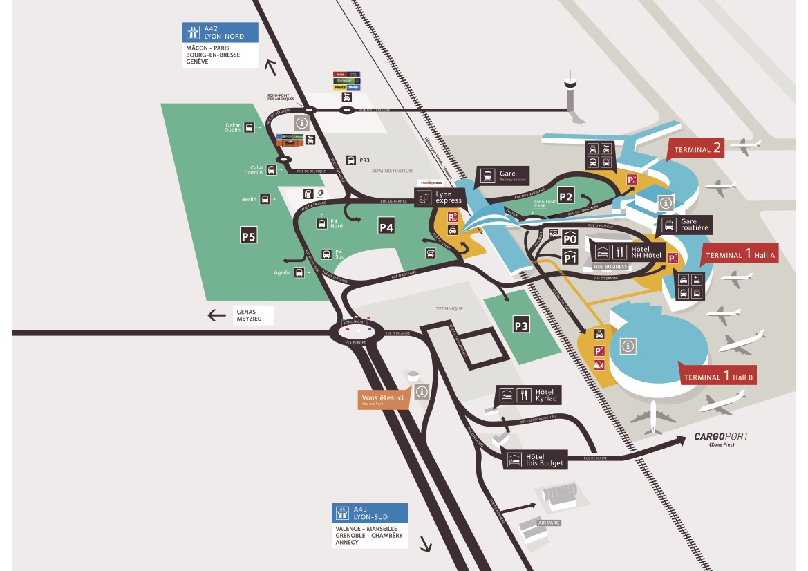 Map Lyon Saint Exupéry Airport InsideFlyer NL