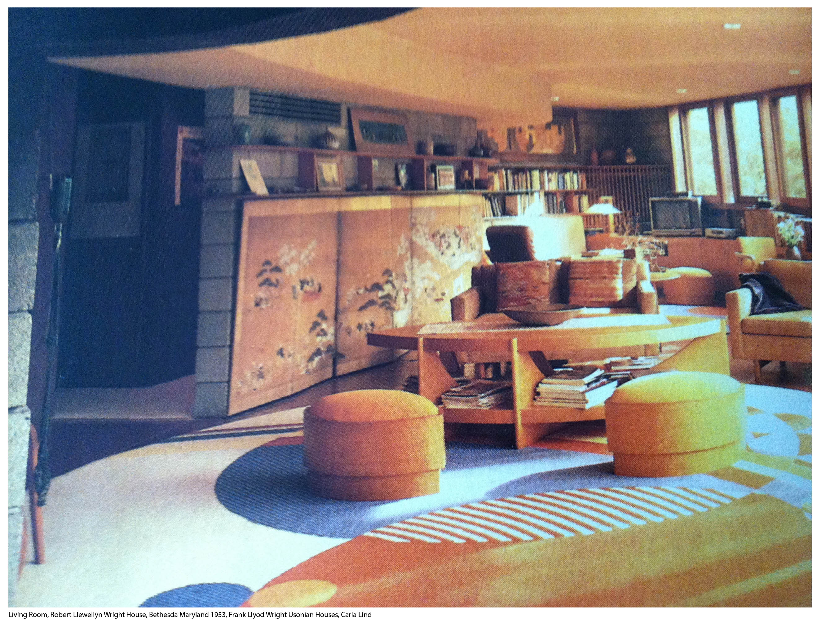 Frank Lloyd Wright Usonian Living Rooms (1934)