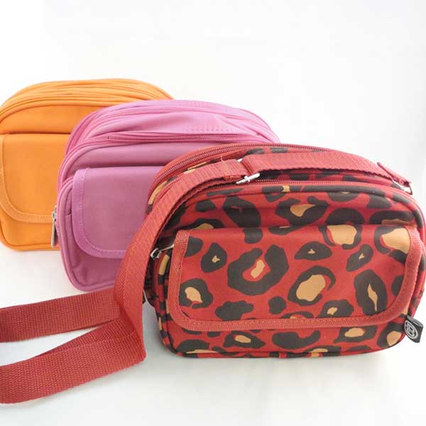 expandable handbag, duffel, purse, pink, orange,