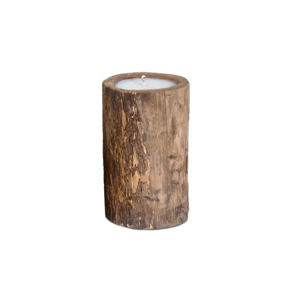 Large Wood Candle Inside Out St. Lucia