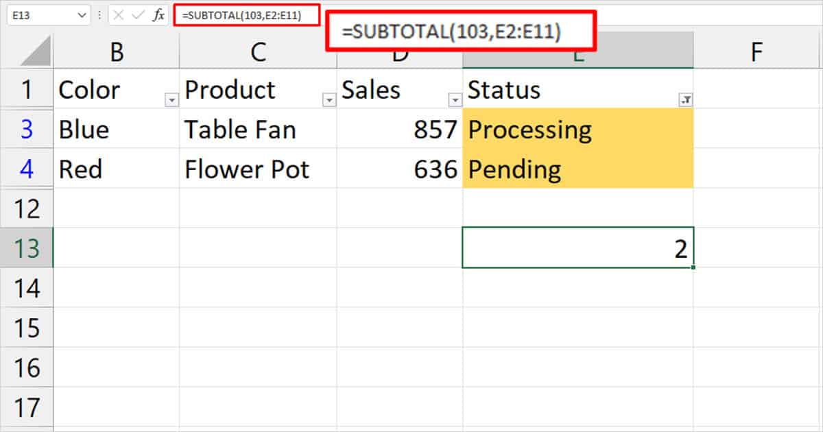 How to Count Highlighted Cells