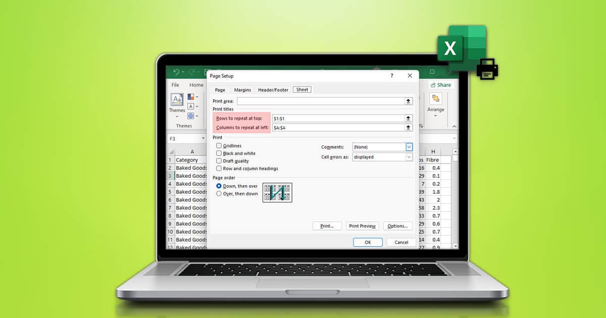 How to Define Print Titles in Excel