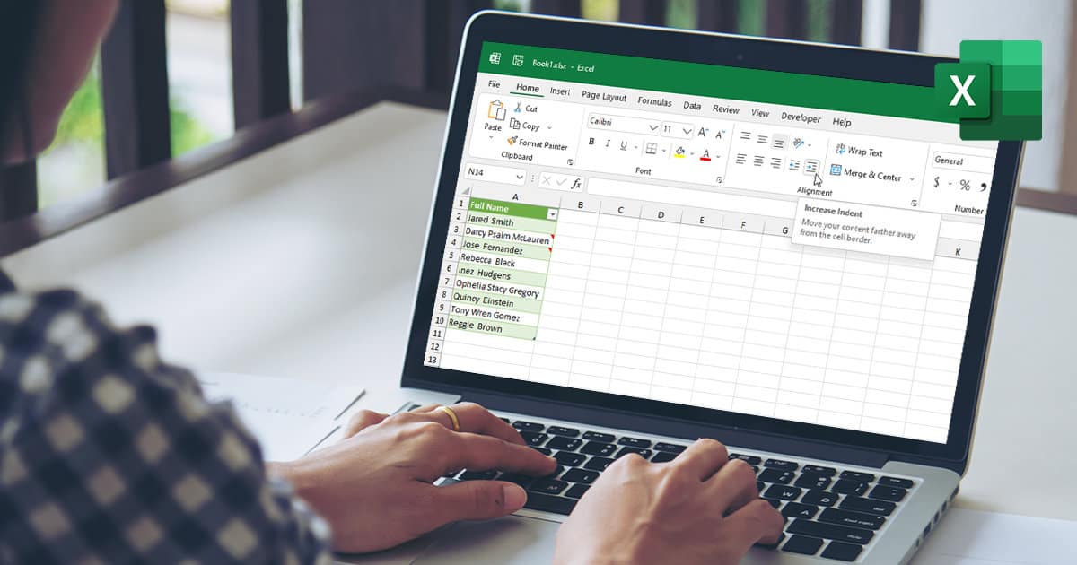 How to Increase Indent in Excel