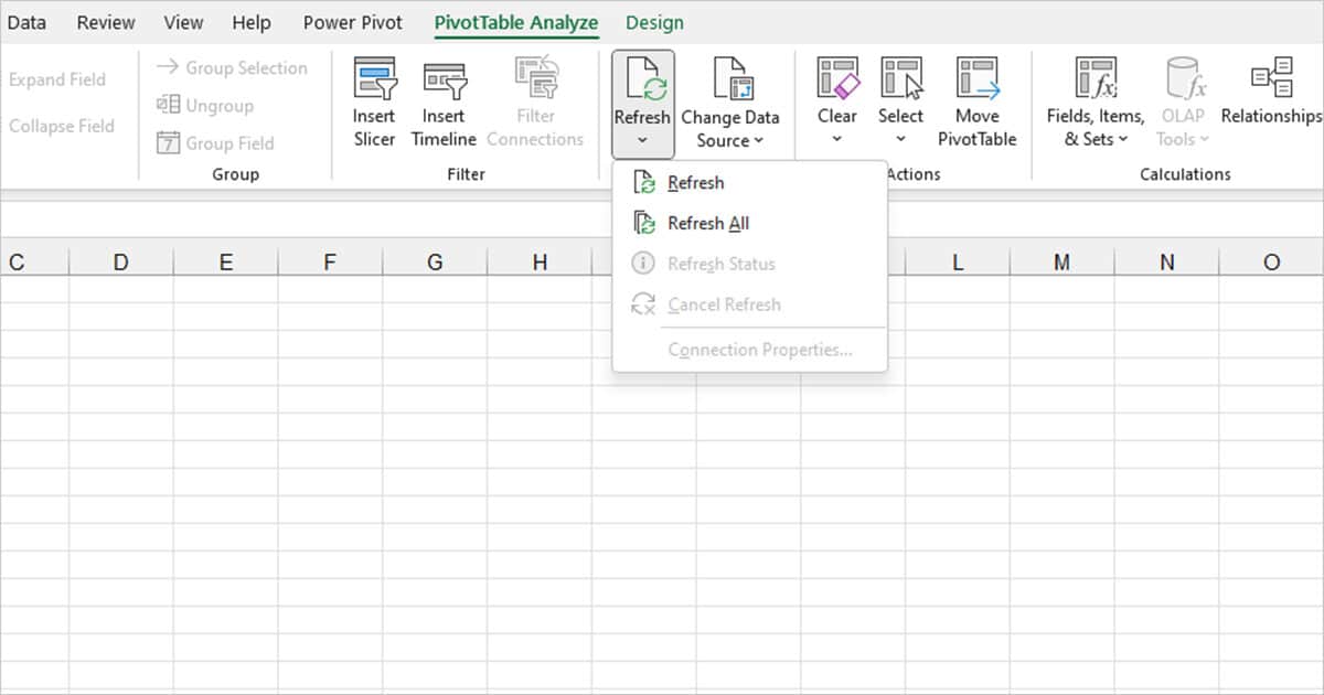 How to Refresh a Pivot Table