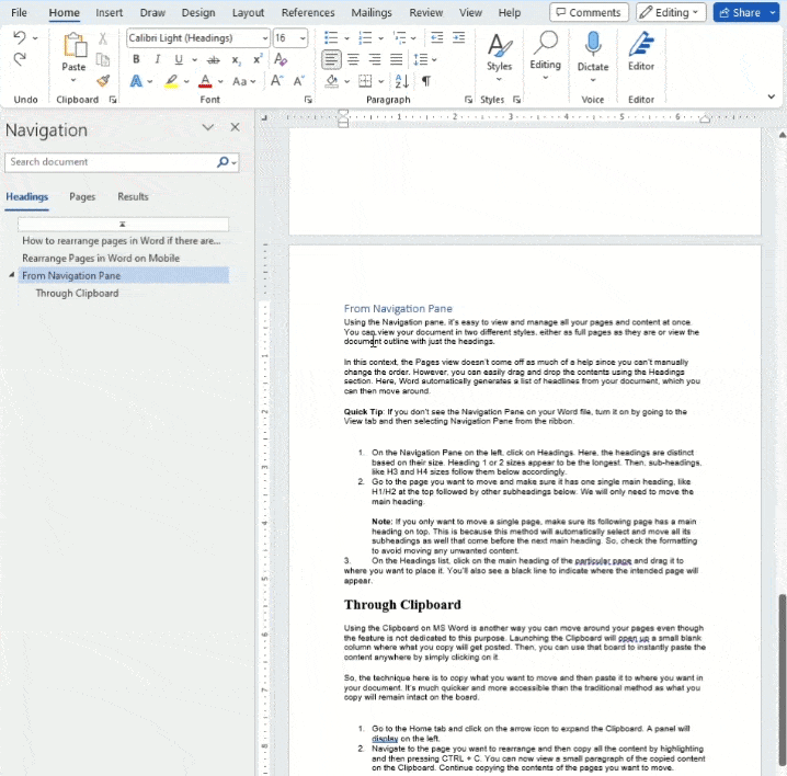 How To Rearrange Pages In Microsoft Word