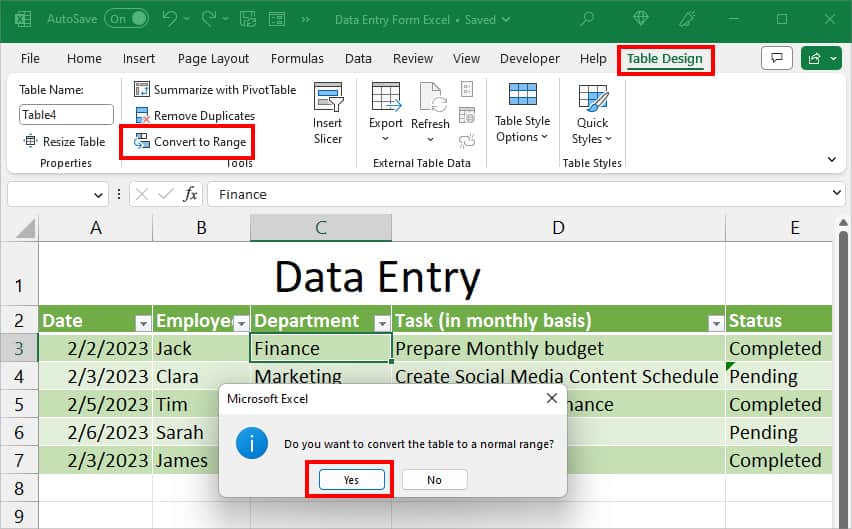 How to Remove Table Format in Excel