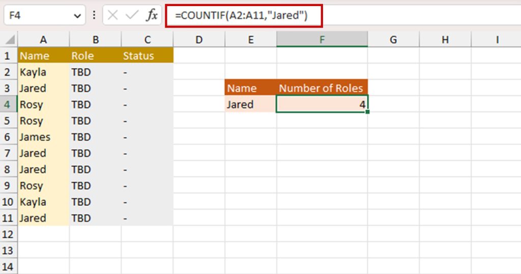 How to Excel Count Cells with Text