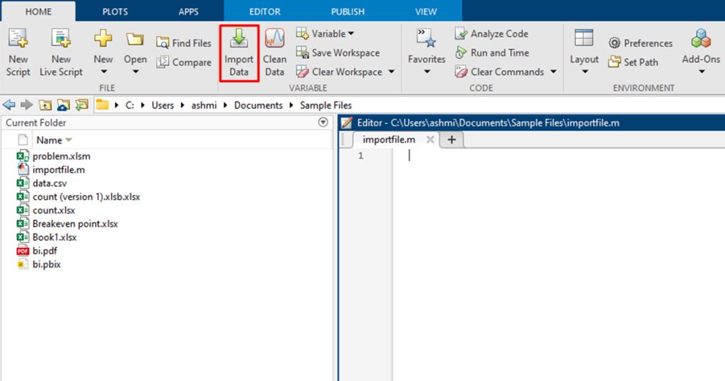 How to Load and Read Excel Data into MATLAB